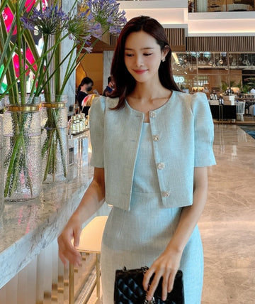 S/S Leviel Puff Tweed Jacket